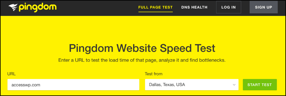 Pingdom Website Speed Test