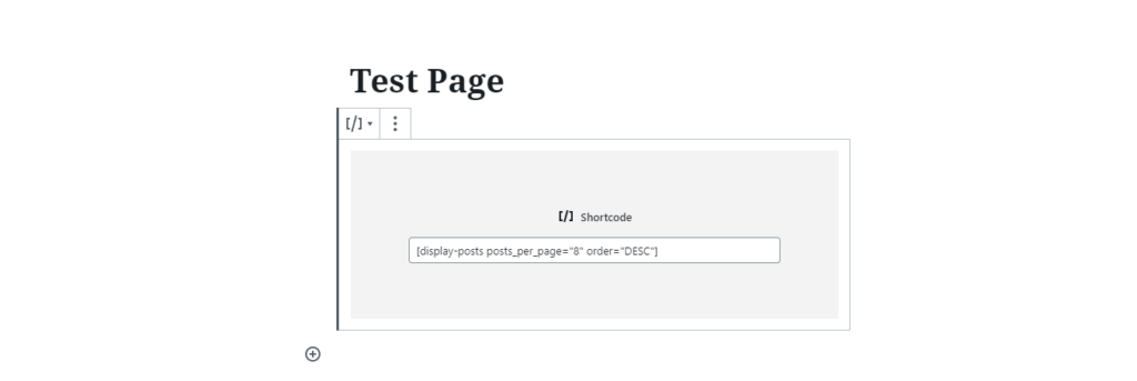 Add shortcode to page