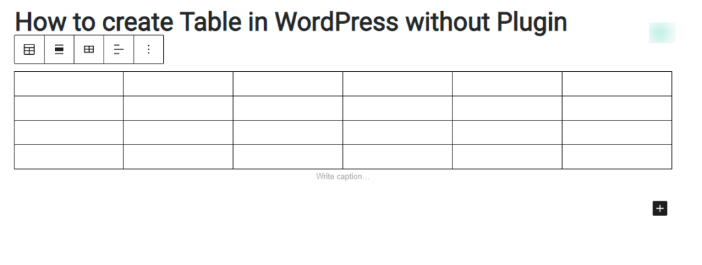 Table in latest WordPress editor